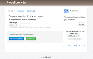 Tweetbook.in screenshot 1