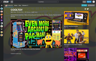 A creator's channel page (dark mode)