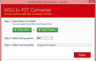 Select MSG Files or Folder having Files and Choose PST format for conversion
