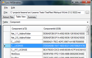 lessmsi screenshot 3