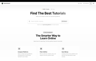 tutorialsearch.io Homepage light mode