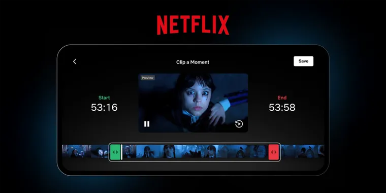 Netflix adds mobile highlight clips with sharing and start-end controls image