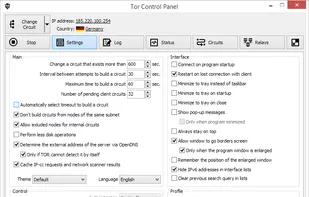 Tor Control Panel screenshot 1