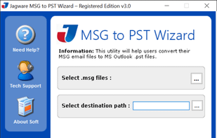 Jagware MSG to PST Wizard screenshot 1