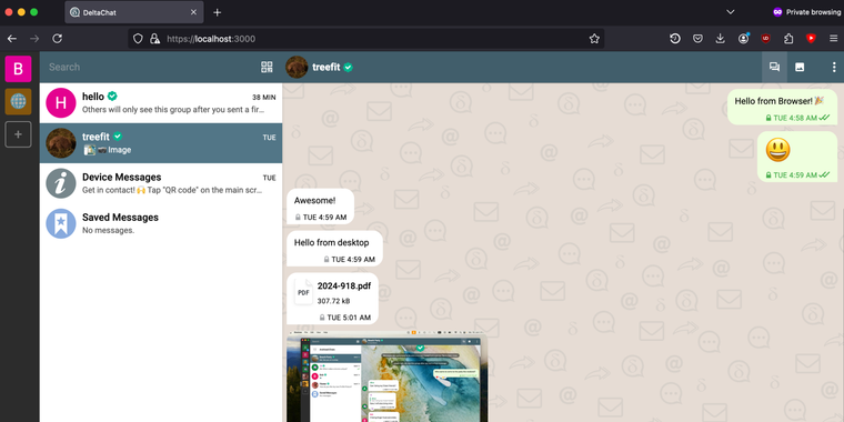 Delta Chat Desktop now runs in Firefox and no longer depends on Electron or Chromium image