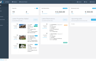 VEVS Vacation Rental Software - Dashboard