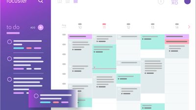 A mockup of the planning interface. Here, a task is being dragged and dropped onto the calendar. This schedules the task.