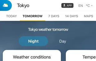 Tomorrow – A detailed hour-by-hour weather forecast for tomorrow.