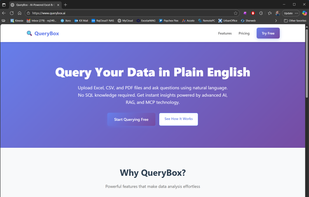 Homepage for QueryBox.ai