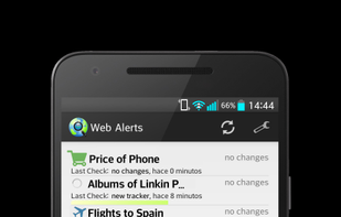 The watchlist of web pages to monitor