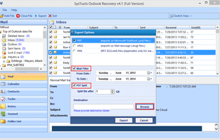 Use the Export option to save all the recovered mail data into a new healthy PST file. The tool also provides multiple options  to export  the PST file data into EML or MSG file formats.
