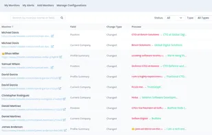 Alerts of people changing jobs
