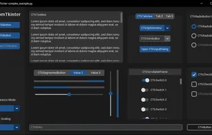 CustomTkinter with dark-blue thème and dark mode