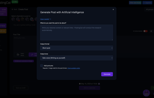 Generate posts with AI