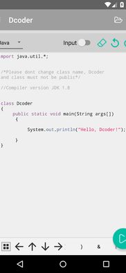 Dcoder: Mobile code compiler IDE for android, it lets you code on ...