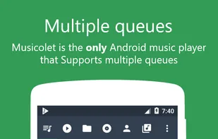 Multiple Play-Queues:
Musicolet is the only music player in android market which supports multiple Play-Queues.
Now it is possible to create/manage one Play-Queue while listening songs from another Play-Queue.