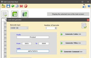 Automatic creation of barcode list values