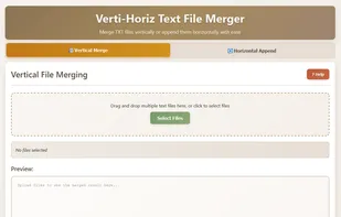 Verti Horiz Text File Merger screenshot 1