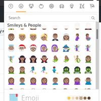 Adjust the skin color and search for emojis.