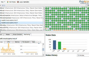 Aggregate and manage resources from different infrastructures. Resources coming from multiple origins are unified as ProActive Nodes and can be accessed transparently: Desktop machines (Windows, Linux, MacOS X), all kind of stand-alone server machines, cluster nodes managed by common batch-schedulers (Slurm, LSF, SGE) and private or public Clouds resources (OpenStack, CloudStack, VMWare, Windows Azure, Amazon EC2, Numergy, etc.)

Control the resources acquisition behavior according to various policies such as Load based or Time based.