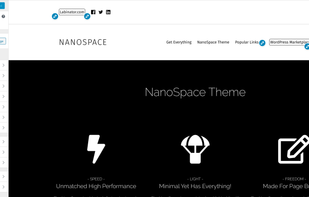 The screen of the customizer menu with all the available options when using the theme.