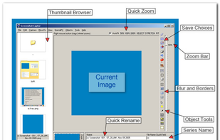 main screen with key areas labeled