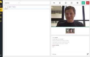 remote interview with coding interface