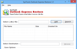 SysTools Outlook Express Restore screenshot 1