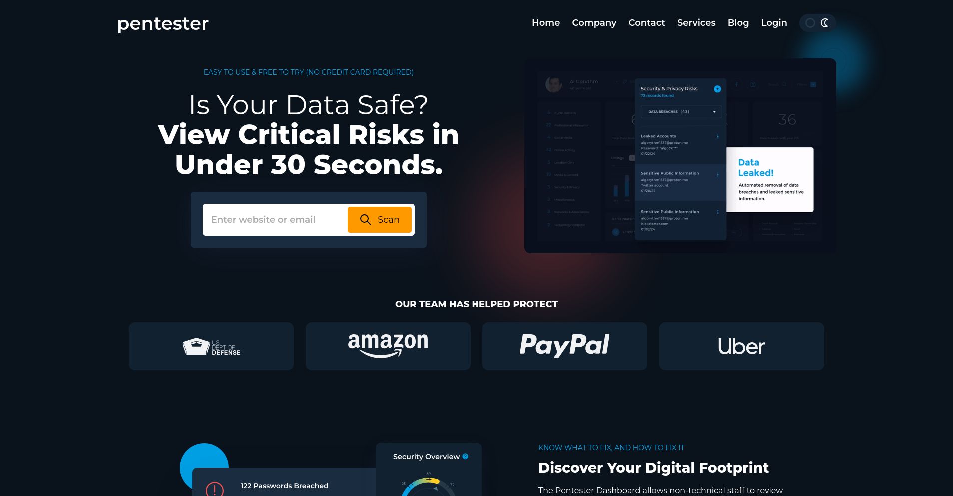 Pentester Com's Web Vulnerability Scanner & Breach Detection System