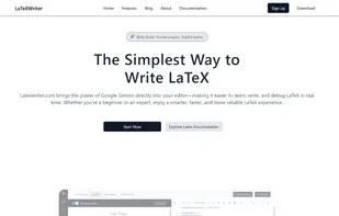 The homepage of LaTeX Writer