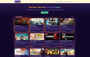 Screenshot of the homepage showing the list of top trending games at this moment.