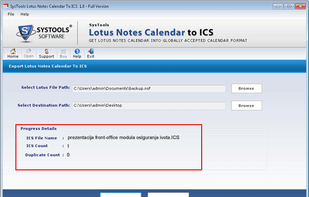 Progress Details is display on the screen