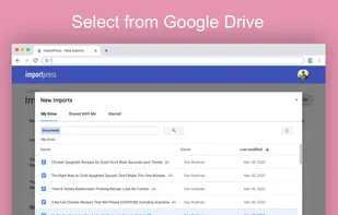 Select from Google Drive
