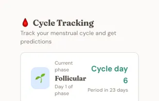 Period Cycle Tracking with calendar and projections