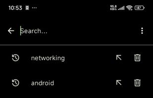 Search history showing in search search bar