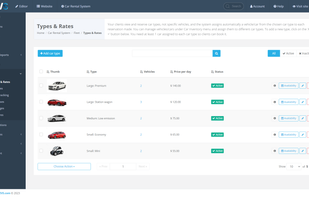 VEVS Car Rental Software - fleet management