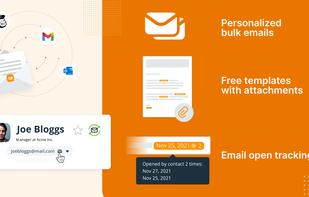 Unleash the full power of email communication with bulk send, templates, open tracking, and more!