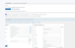 The Local Business module generates and manages structured business data (Organization JSON-LD). It allows configuration of company attributes such as name, address, and service areas to improve local SEO visibility for search engines and AI crawlers.