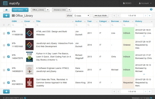 Example list for "office library management".
