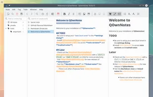 QOwnNotes main screen