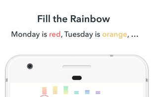 Each day of the week is 1 color of the rainbow. It's the powerful concept of streaks, but in the form of a colorful beautiful gradient.