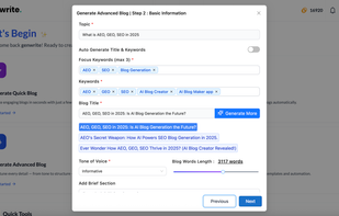 Advanced AI Blog generator Wizard