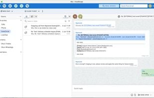 - Create internal discussions on support requests, with direct links to the original email request.
- Add or mention teammates to the discussion as needed. 
- Send attachments and emoticons within the chat 

