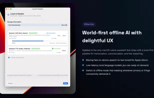 Offline first without installing 3rd party software like Ollama etc. and saving everything in your filesystem without any Cloud