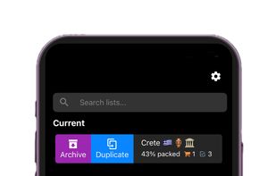 Duplicate past packing lists with one tap for repeated trips or similar events.