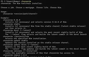 choosenim screenshot 1