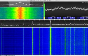 CubicSDR v1.2.0-alpha showing 20 MHz bandwidth of HackRF One