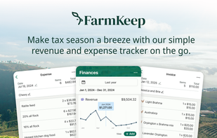 Farm accounting is easy - record revenue and expenses, and export for tax season