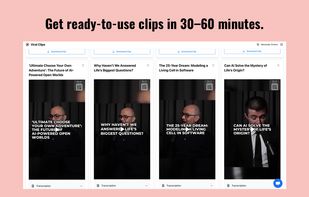 Get ready-to-use clips in 30–60 minutes.
