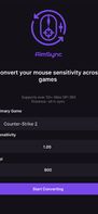 AimSync Sensitivity Converter screenshot 1